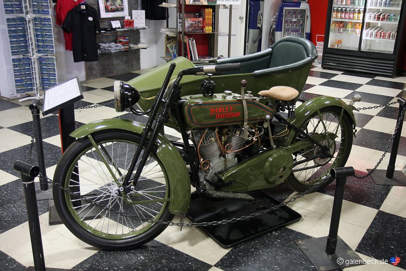 1918 Harley Davidson Model 18-J Motorcycle and Sidecar