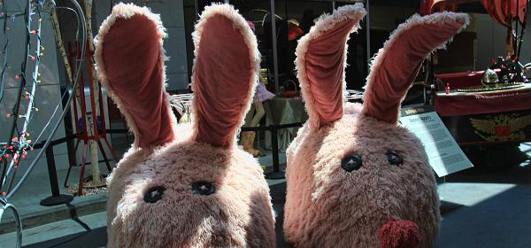 Burning Man Art Bunny Slippers